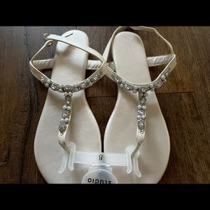 David’s Bridal Sarina Pearl and Crystal Sandals